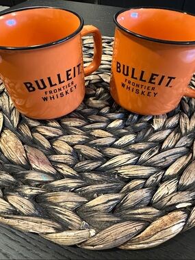 Bulleit Frontier Whiskey Orange Camp-Style Mugs - Set of 2